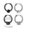 2pcs Stainless Steel Hoop Earrings For Men Small Circle Metal Ball Anti-allergic Ear Buckle Rock Hip Hop Artificial Jewelry - Image 3