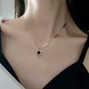 Classic Stainless Steel Roman Digital Wafer Pendant Necklace for Women Charm Geometry Round Shell Choker Chains Jewelry Gifts - Image 2
