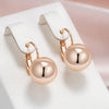 Rose Gold Color Big Glossy Ball Drop Earrings For Women Simple Zircon Accessories Ethnic Bride Wedding Jewelry - Image 8