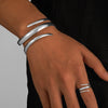 2pcs Simple Design Geometric Open Bracelet Ring Set, Women's Personalized Holiday Party Accessories Gifts - Image 8