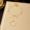 316L Stainless Steel Charm Oval Inlay Zircon Back of Hand Chain Finger Bracelet Lady Classic Jewelry Gift - Image 7