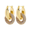 Cubic Zirconia Huggie Hoop Earrings in Gold-Tone Stainless Steel - Image 11