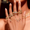 Iced Out Stack Chain Ring Gold Color Micro Paved CZ Engagement Band Multi Piece Stacking Finger Jewelry - Image 4