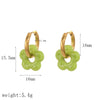 Colorful Small Flower Stainless Steel Charms Earring Gold Plated Circle Ear Buckle Hoop Earrings Jewelry for Women - Image 11
