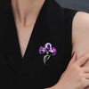 Heavy-duty Elegant Iris Brooch Purple Crystal Brooches Temperament Pin Accessory Bright Rhinestone Pins - Image 3