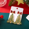 Xmas Holiday Drop Earrings Colorful Rhinestone Bowknot Xmas Tree Dangle Earrings Elegant Christmas Jewelry Gifts For Women Men - Image 5