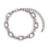 Silver Color Paper Clip Splicing Rough Round Chain Bowtie Rhombus Geometric Minimalist Love Bracelet - Image 15