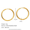 Minimalism Stainless Steel Woman Jewelry Gold Plated Small Medium Large Size Loop Hoop Earrings for Women - Image 11
