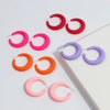 Korean Frosted Acrylic C-Shape Hoop Earrings for Women Resin Geometric Candy Color Circle Earrings Jewelry Gifts - Image 5