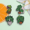 Gothic Skull Head Potted Plants Enamel Pins Punk Skeleton Ghost Frog Plants Brooches Collar Lapel Badge Jewelry Gift For Friends - Image 5