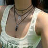 3Pcs/Set Goth Boho Pentagonal Star Crystal Leather Wax Thread Chain Necklace for Women Multilayer Choker Halloween Jewelry Gifts - Image 3