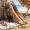 Cute Blue Starfish Beaded Anklets Set for Matching Handmade Elastic Foot Bracelets Summer Holiday Jewelry Friend Gift - Image 4