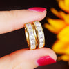 Gold Color Plated Stainless Steel Round Circle Earrings for Women Cubic Zirconia Hoop Earrings Jewelry - Image 6