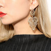 European Exaggerated Bohemian Hollow Leaves Flower Big Pendants Drop Earrings For Women Jewelry Gift - Image 2