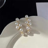 Korean Oversized White Pearl Drop Earrings for Women Girls Bohemian Golden Round Zircon Wedding Earring Jewelry Gift - Image 3