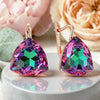 25 13mm Purple Triangular Stone Drop Earrings For Women Rose Gold Color Unique Big Zircon Jewelry Gifts - Image 2