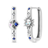 Earrings Silver Star Moon Square Zircon Hoop Earrings For Women Birthday Anniversary Jewelry Gifts - Image 1