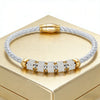 Geometric Zircon Cuff Bracelet For Women Golden Plated Open Bangle Party Wedding Jewelry Gifts - Image 7