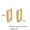Minimalist Geometric Square Crystal CZ Big Huggies Hoop Earrings for Women Gold Color Metal Wedding Jewelry Gift - Image 8