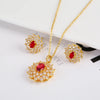 Retro Classic Temperament Women's Snowflake Set Zircon Crystal Pendant Necklace Earrings with Snowflake - Image 21