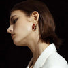 Silver Color Square Hoop Earring for Women Elegant White Enamel Spliced Geometric Earrings Aesthetic Jewelry Accessories - Image 5