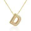 26 Letters Necklaces For Women Man Gold Color Alphabet Zircon Pendant Birthday Party Gift Jewelry - Image 9