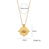 Frosted Surface Acient Sun Compass Pendant Necklace For Woman Ladies Stee Pvd Plated Coin Necklace Gold Jewelry - Image 7