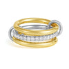Multilayer Everly Stacked Ring Chunky Gold Plated Interlocking Zircon Multi Link Connected Rings Eternity Statement Jewelry Gift - Image 19