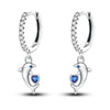 Silver Color Earrings Blue Zircon Stars Moon Irregularity Earrings For Woman Birthday Jewelry Gifts - Image 48