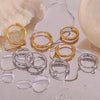 Clear Stone Pave Huggie Hoop Earrings in Stainless Steel - Image 32