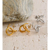 Stainless Steel Twisted Geometric Hollow Stud Earrings Prevent Allergy Individualistic Stylish Unique Jewelry - Image 2