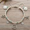 Bohemian Starfish Stone Anklets Set For Women Vintage Handmade Wave Anklet Bracelet on Leg Beach Ocean Jewelry - Image 3