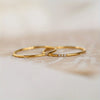 Stainless Steel Plated Paved Tiny Zircon Stackable Ring Golden Color Thin Ring Jewelry - Image 2