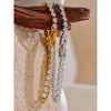 Stainless Steel Bracelet with Crystal Accents in Gold-Tone or Silver-Tone - Image 2