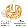 Star and Moon Double Layer Open Ring in Stainless Steel - Image 7