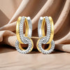 Panpoki Silver Double Ring Color Earring Hoop Earring Women Jewelry Anniversary Gift - Image 2