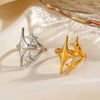 Stainless Steel Y2K Celestial Star Open Rings for Women Men Unique Design Gold Silver Color Adjustable Ring Jewelry - Image 4
