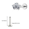 Titanium 16G Triple Baguette CZ Crown Monroe Labret Stud Cartilage Helix Conch Stud Earlobe Piercing - Image 19