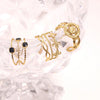 Bohemian Stainless Steel Plated Gold Rings Sets Crystal Star Moon Flower Butterfly Constellation Knuckle Finger Ring for Women - Image 2