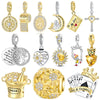 Silver Golden Envelope Whistle Sun Beads Pendants Charms Fit Bracelets Jewelry Gift - Image 1