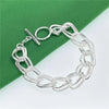 silver bracelet double ring bracelet women engagement jewelry gift - Image 4