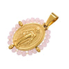 Virgin Mary Pendant Necklace with Colorful Beaded Stainless Steel Chain - Image 34