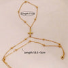 Metal Double Layer Cross Connected Finger Ring Bracelet for Women Simple Gold Color Bead Link Chain Hand Bangles Jewelry - Image 5