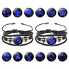 12 Constellation Zodiac Sign Charm Luminous Bracelets Men Women Vintage Multilayer Wrap Leather Chain Bangle Birthday Jewelry - Image 1