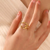 Hollow Heart Open Ring in Stainless Steel Adjustable - Image 3