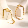 Cross St. Benedict Oval Plate Bracelet for Women,Three-color Beaded Chain Bracelet,Stainless Steel Jewelry Gift - Image 4