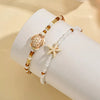 2pcs Brown Starfish And Turtle Designs Pendant Anklet for Women Summer Ocean Theme Foot Jewelry Ideal for Beach Vacations - Image 3