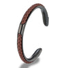 Classic Men Stainless Steel Woven Leather Cuff Bracelet Bangles Minimalist Jewelry Lovers' Gift - Image 15