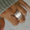 Vintage Style Concave Ladies Thumb Ring for Anniversary Birthday Gifts Parties Evening Wear - Image 3