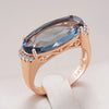 Grey Big Oval Wedding Rings For Women Rose Gold Color With Zircon Daily Jewelry - Image 1
